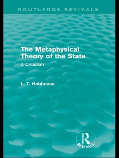 The Metaphysical Theory of the State (Routledge Revivals) (eBook, ePUB) - Hobhouse, L. T.