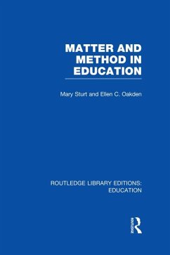 Cover Matter and Method in Education (eBook, ePUB)