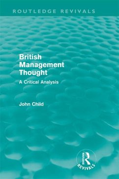 British Management Thought (Routledge Revivals) (eBook, PDF) - Child, John