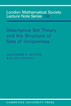 Descriptive Set Theory and the Structure of Sets of Uniqueness (eBook, PDF) - Kechris, Alexander S.