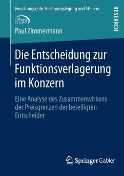 Die Entscheidung zur Funktionsverlagerung im Konzern (eBook, PDF) - Zimmermann, Paul