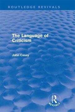 The Language of Criticism (Routledge Revivals) (eBook, ePUB) - Casey, John