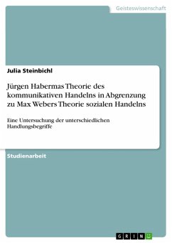 Jürgen Habermas Theorie des kommunikativen Handelns in Abgrenzung zu Max Webers Theorie sozialen Handelns (eBook, PDF)