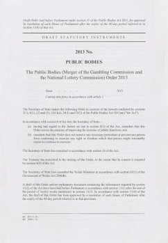 Public Bodies (Merger of the Gambling Commission and the National Lottery Commission) Order 2013