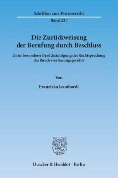 Cover Die Zurückweisung der Berufung durch Beschluss.