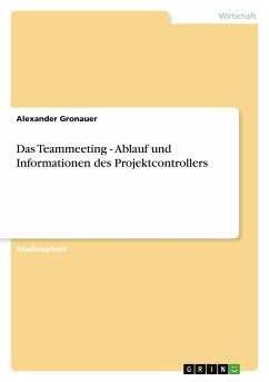 Das Teammeeting - Ablauf und Informationen des Projektcontrollers - Gronauer, Alexander