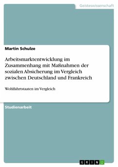 Arbeitsmarktentwicklung im Zusammenhang mit Maßnahmen der sozialen Absicherung im Vergleich zwischen Deutschland und Frankreich (eBook, PDF) - Schulze, Martin