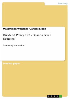 Dividend Policy 19B - Deanna Perez Fashions (eBook, PDF)