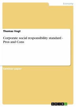 Corporate social responsibility standard - Pros and Cons (eBook, ePUB) - Vogt, Thomas