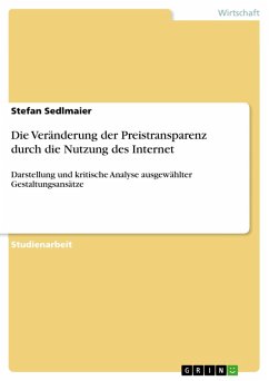 Die Veränderung der Preistransparenz durch die Nutzung des Internet (eBook, ePUB) - Sedlmaier, Stefan