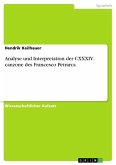 Analyse und Interpretation der CXXXIV. canzone des Francesco Petrarca (eBook, ePUB)