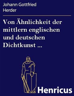 Cover Von Ähnlichkeit der mittlern englischen und deutschen Dichtkunst ... (eBook, ePUB)