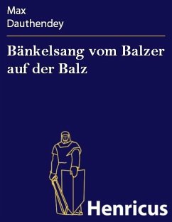 Cover Bänkelsang vom Balzer auf der Balz (eBook, ePUB)