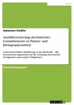 Ausdifferenzierung akrobatischer Grundelemente in Partner- und Kleingruppenarbeit - Schäfer, Sebastian