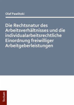 Cover Die Rechtsnatur des Arbeitsverhältnisses und die individualarbeitsrechtliche Einordnung freiwilliger Arbeitgeberleistung