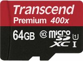 Transcend microSDXC 64GB Class 10 UHS-I 400x + SD Adapter