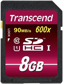 Transcend SDHC 8GB Class 10 UHS-I 600x Ultimate