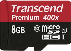 Transcend microSDHC 8GB Class 10 UHS-I 400x + SD Adapter