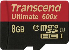 Transcend microSDHC MLC 8GB Class 10 UHS-I 600x + SD-Adapter