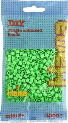 Hama 207-47 - Bügelperlen Midi, Pastell Grün, 1000 Stück