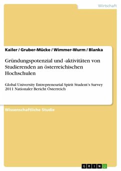 Gründungspotenzial und -aktivitäten von Studierenden an österreichischen Hochschulen - Kailer;Gruber-Mücke;Wimmer-Wurm