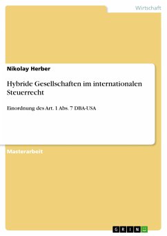 Hybride Gesellschaften im internationalen Steuerrecht (eBook, PDF)