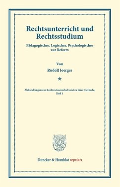 Rechtsunterricht und Rechtsstudium - Joerges, Rudolf