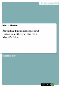 Ähnlichkeitsnominalismus und Universalientheorie. Das over Many-Problem (eBook, PDF) - Merten, Marco