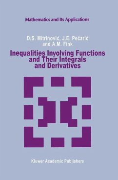 Inequalities Involving Functions and Their Integrals and Derivatives - Mitrinovic, Dragoslav S.; Pecaric, J.; Fink, A.M