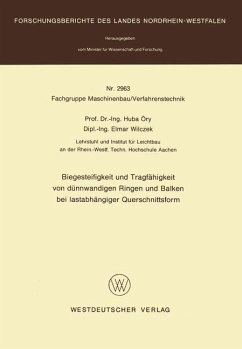 Biegesteifigkeit und Tragfähigkeit von dünnwandigen Ringen und Balken bei lastabhängiger Querschnittsform - Öry, Huba