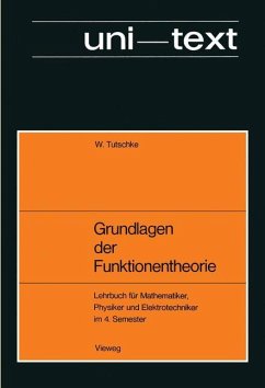 Grundlagen der Funktionentheorie - Tutschke, Wolfgang