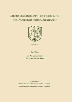 Die Ars coniecturalis des Nikolaus von Kues - Koch, Josef
