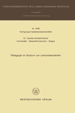 Pädagogik im Studium von Lehramtsstudenten - Schadt-Krämer, Claudia