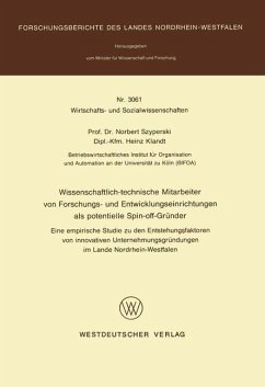 Wissenschaftlich-technische Mitarbeiter von Forschungs- und Entwicklungseinrichtungen als potentielle Spin-off-Gründer - Szyperski, Norbert