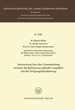 Untersuchung über den Zusammenhang zwischen der Bestimmung optimaler Losgrößen und der Fertigungsablaufplanung - Müller, Eckhard