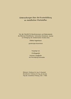 Untersuchungen über die Krustenbildung an metallischen Werkstoffen - Junghahn, Lennart