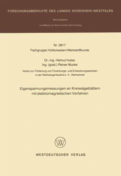 Eigenspannungsmessungen an Kreissägeblättern mit elektromagnetischen Verfahren - Huber, Helmut