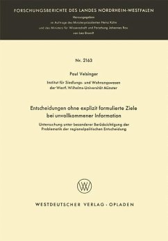 Entscheidungen ohne explizit formulierte Ziele bei unvollkommener Information - Velsinger, Paul