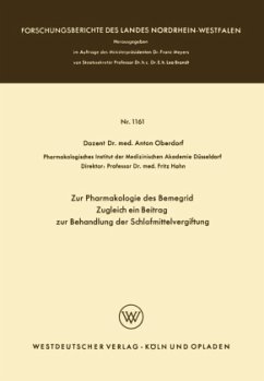 Zur Pharmakologie des Bemegrid Zugleich ein Beitrag zur Behandlung der Schlafmittelvergiftung - Oberdorf, Anton