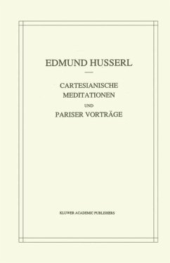 Cartesianische Meditationen und Pariser Vortrage - Husserl, Edmund;Strasser, Stephan
