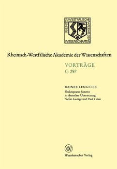 Shakespeares Sonette in deutscher Übersetzung: Stefan George und Paul Celan - Lengeler, Rainer