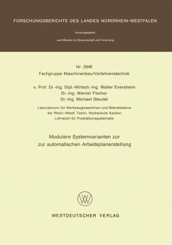 Modulare Systemvarianten zur automatischen Arbeitsplanerstellung - Eversheim, Walter
