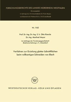 Verfahren zur Erzielung glatter Schnittflächen beim vollkantigen Schneiden von Blech - Kienzle, Otto