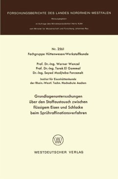 Grundlagenuntersuchungen über den Stoffaustausch zwischen flüssigem Eisen und Schlacke beim Sprühraffinationsverfahren - Wenzel, Werner