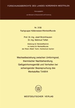 Wechselbeziehung zwischen Umformgrad, thermischer Nachbehandlung, Gefügeinhomogenität und Verhalten bei schwingender Beanspruchung des Werkstoffes TiAl6V4 - Broichhausen, Josef