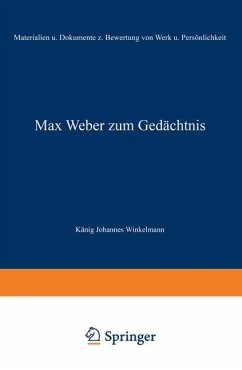 Max Weber zum Gedächtnis - König, NA;Winkelmann, NA