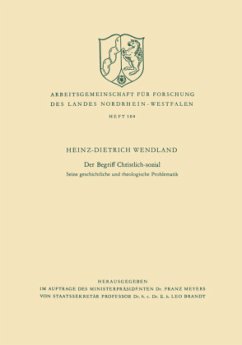 Der Begriff Christlich-sozial - Wendland, Heinz-Dietrich