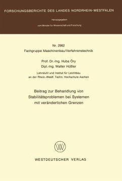 Beitrag zur Behandlung von Stabilitätsproblemen bei Systemen mit veränderlichen Grenzen - Öry, Huba