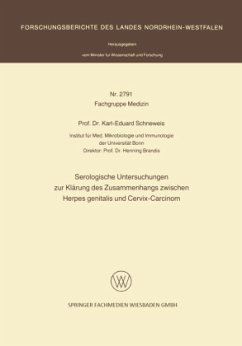 Serologische Untersuchungen zur Klärung des Zusammenhangs zwischen Herpes genitalis und Cervix-Carcinom - Schneweis, Karl-Eduard