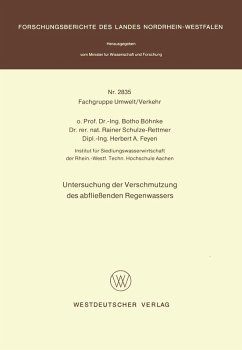 Cover Untersuchung der Verschmutzung des abfließenden Regenwassers